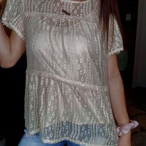 Lace tan top